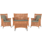 Jogo Sofá E 2 Poltronas E Mesa Igapó Alumínio Marrom Corda Ná