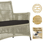 Jogo Sofá E 2 Poltronas E Mesa Igapó Alumínio Marrom Corda Ná