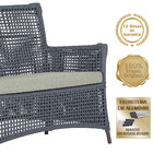 Jogo Sofá E 2 Poltronas E Mesa Igapó Alumínio Marrom Corda Ná