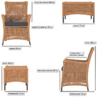 Jogo Sofá E 2 Poltronas E Mesa Igapó Alumínio Marrom Corda Ná