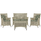 Jogo Sofá E 2 Poltronas E Mesa Igapó Alumínio Marrom Corda Ná