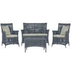 Jogo Sofá E 2 Poltronas E Mesa Igapó Alumínio Pintura Preta C