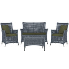 Jogo Sofá E 2 Poltronas E Mesa Igapó Alumínio Preta Corda Náu