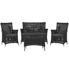 Jogo Sofá E 2 Poltronas E Mesa Igapó Alumínio Preta Corda Náu