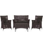 Jogo Sofá E 2 Poltronas E Mesa Igapó Alumínio Preta Corda Náu