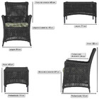 Jogo Sofá E 2 Poltronas E Mesa Igapó Alumínio Preta Corda Náu