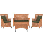 Jogo Sofá E 2 Poltronas E Mesa Igapó Alumínio Preta Corda Náu