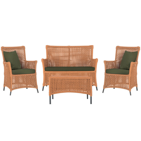 Jogo Sofá E 2 Poltronas E Mesa Igapó Alumínio Preta Corda Náu