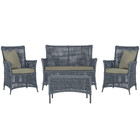 Jogo Sofá E 2 Poltronas E Mesa Igapó Alumínio Preta Corda Náu