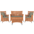 Jogo Sofá E 2 Poltronas E Mesa Igapó Alumínio Preta Corda Náu