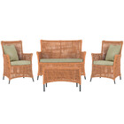 Jogo Sofá E 2 Poltronas E Mesa Igapó Alumínio Preta Corda Náu