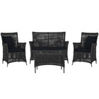 Jogo Sofá E 2 Poltronas E Mesa Igapó Alumínio Preta Corda Náu