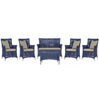 Jogo Sofá E 4 Poltronas E Mesa Igapó Alumínio Fendi Corda Náu