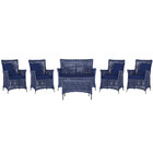 Jogo Sofá E 4 Poltronas E Mesa Igapó Alumínio Fendi Corda Náu