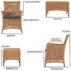 Jogo Sofá E 4 Poltronas E Mesa Igapó Alumínio Marrom Corda Ná