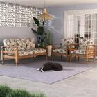 Jogo Sofá Madeira Maciça 3 Lugares E 2 Poltronas Liz Multimóv