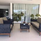 Jogo Sofá Petúnia Em Fibra Sintética E Alumínio Área Externa