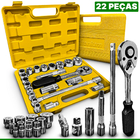 Jogo Soquete Sextavado 22 Peças Titanium