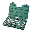 Jogo Soquetes Estriados Sextavados 10 A 34mm Encaixe 1/2" Com