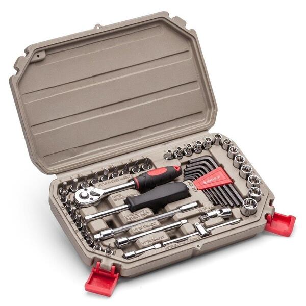 Jogo Soquetes Mayle 1/4 110045 45 Peças Cromo Vanádio