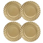 Jogo Sousplat Borda Wave Dourado Premium 33cm 4 Peças - Yazi