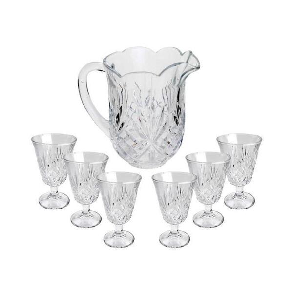 Jogo Taças Com Jarra Em Cristal Lyor Dublin 7 Peças