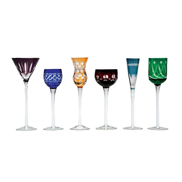 Jogo Taças De Cristal Para Licor - Coloridas Wolff (6 Peças)