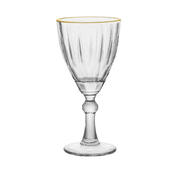 Jogo Taças Dominic 6pçs Com Borda Dourada 275ml Hauskraft P T