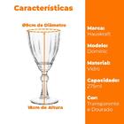 Jogo Taças Dominic 6pçs Com Borda Dourada 275ml Hauskraft P T