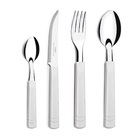 Jogo Talheres 24 Peças Faqueiro Aço Inox Cabo Plástico + Port