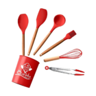 Jogo Talheres De Cozinha 7 Peças Silicone Utensílios Premium