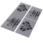 Jogo Tapete Algodão Cinza Antiderrapante Cozinhar Preto Kit 3