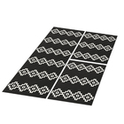 Jogo Tapete Boho Ponto Cruz 3 Peças Preto/natural - Antiderra