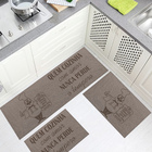 Jogo Tapete Cozinha Bege Algodão Antiderrapante 3 Peças Chefe