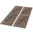 Jogo Tapete Cozinha Bege Algodão Antiderrapante 3 Peças Star