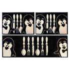 Jogo Tapete Cozinha Madrid 3 Peças Pinguim Preto Oasis