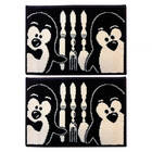 Jogo Tapete Cozinha Madrid 3 Peças Pinguim Preto Oasis