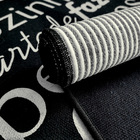 Jogo Tapete Cozinha Preto Algodão Antiderrapante 3 Peças Feli