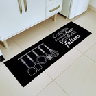 Jogo Tapete Cozinha Preto Algodão Antiderrapante 3 Peças Feli