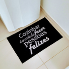 Jogo Tapete Cozinha Preto Algodão Antiderrapante 3 Peças Feli