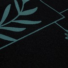 Jogo Tapete Cozinha Preto Algodão Antiderrapante 3 Peças Folh