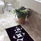 Jogo Tapete Cozinha Preto Algodão Antiderrapante Kit 3 Peças