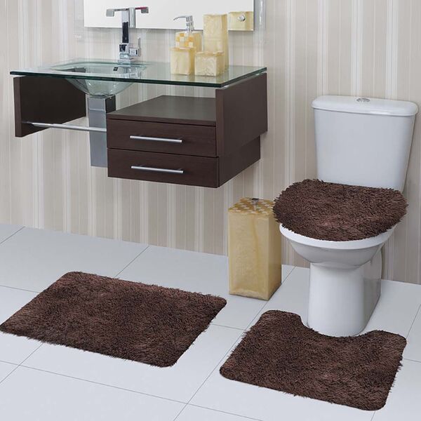 Tapete de banheiro marrom clearance