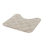 Jogo Tapete de Banheiro Antiderrapante Soft Decor Bege Tecido 2 Peças Bella Casa