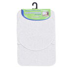 Jogo Tapete de Banheiro Antiderrapante Safira Branco Tecido 3 Peças Braz Textil