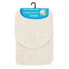 Jogo Tapete de Banheiro Antiderrapante Safira Marfim Tecido 3 Peças Braz Textil