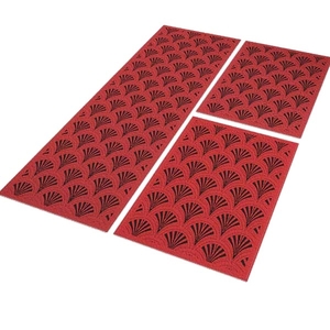 jogo tapete de cozinha cali passadeira 135x40 2 capachos 40x65 antiderrapante vermelho