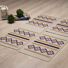 Jogo Tapete Nova Delhi Areia 3 Peças Roxo/bege - Antiderrapan