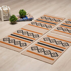 Jogo Tapete Nova Delhi Bege 3 Peças Preto/terra Cota - Antide