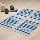 Jogo Tapete Nova Delhi Cinza 3 Peças Royal/azul - Antiderrapa